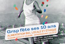 Affiche des dix ans de la coopérative alimentaire GRAP le 23 novembre 2022 à la Cité Internationale de la Gastronomie de Lyon