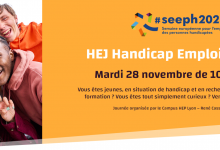 HEJ Handicap Emploi Jeunes - événement recrutement mardi 28 novembre Lyon 9e