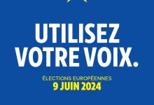 affiche "Utilisez votre voix" Elections Européennes 9 juin 2024 