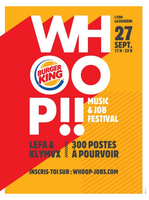 #WHOOPFESTIVAL : recrutement Burger King, Lyon Confluence
