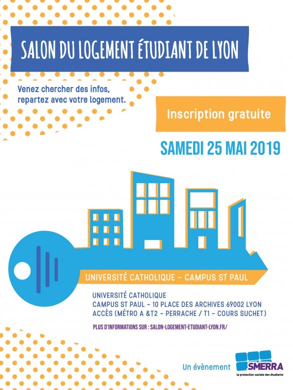 Salon du Logement étudiant de Lyon, samedi 25 mai de 10h à 18h sur le Campus de L'UCLy