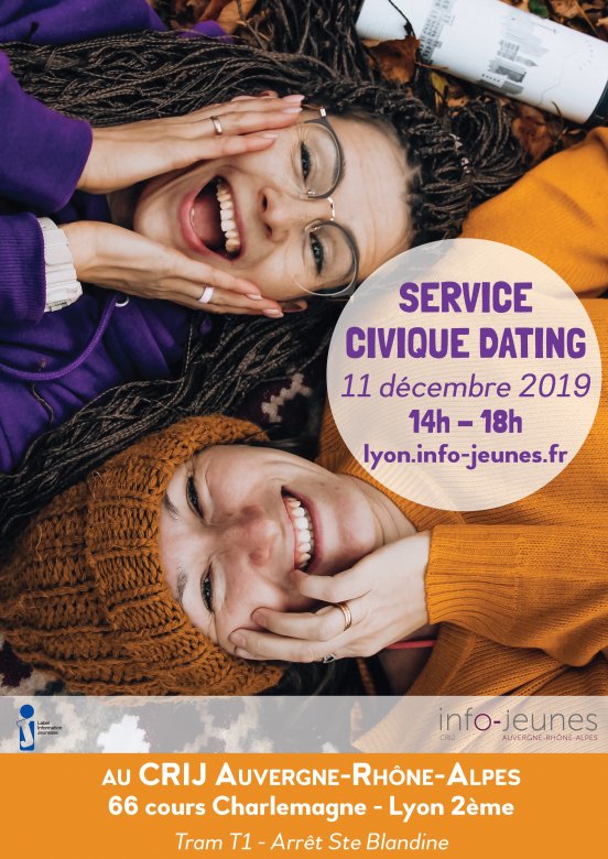Service Civique dating, CRIJ Auvergne-Rhône-Alpes, Lyon 2e, mercredi 11 décembre 2019 de 14h à 18h
