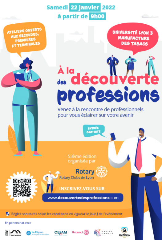 Opération "À la découverte des professions" - édition 2022 - Université lyon 3 - 22 janvier