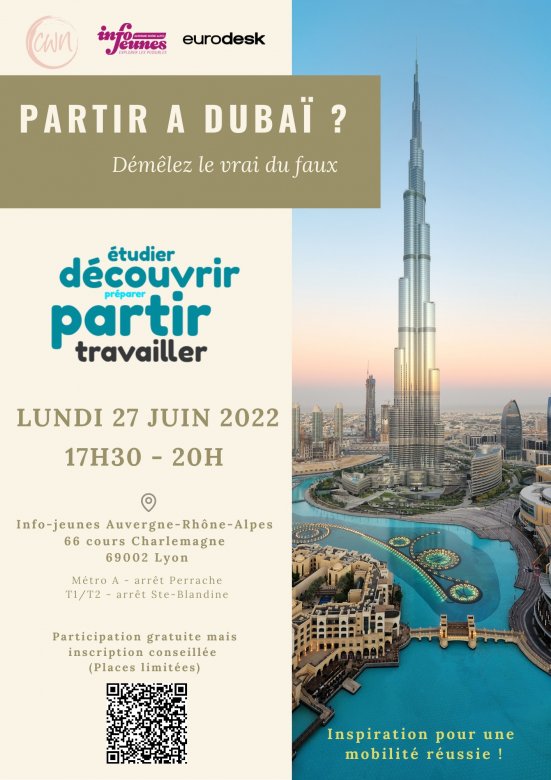 Affiche atelier Dubaï au CRIJ le 27 juin 2022
