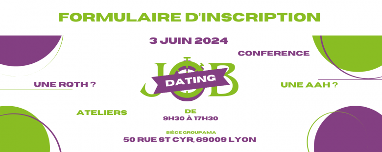 affiche de la rencontre "handi meeting" pour les personnes avec une RQTH, organisée par Handishare intérim le lundi 3 juin 2024 de 9h30 à 17h30 au siège de Groupama, Lyon 9e